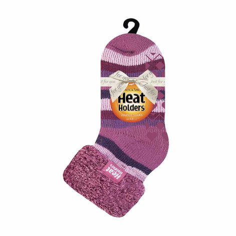 Ladies Non Slip Thermal Low Cut Ankle Slipper Bed Socks with Grips
