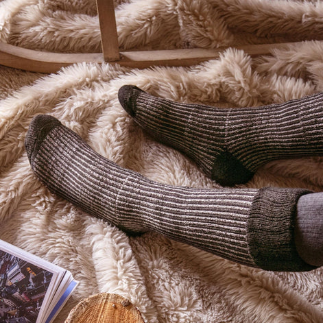 Ladies Thick Winter Warm Knee High Ribbed Thermal Boot Socks