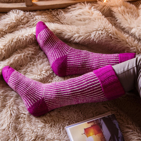 Ladies Thick Winter Warm Knee High Ribbed Thermal Boot Socks