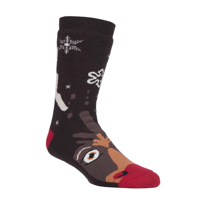 Mens Christmas Non Slip Thermal Slipper Socks with Grippers