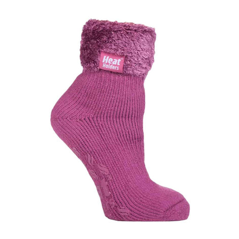 Ladies Non Slip Thermal Low Cut Ankle Slipper Bed Socks with Grips