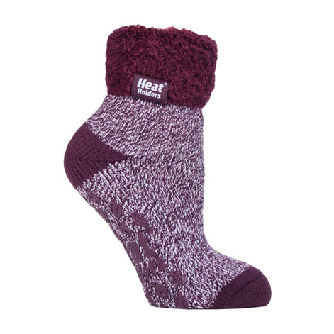 Ladies Non Slip Thermal Low Cut Ankle Slipper Bed Socks with Grips