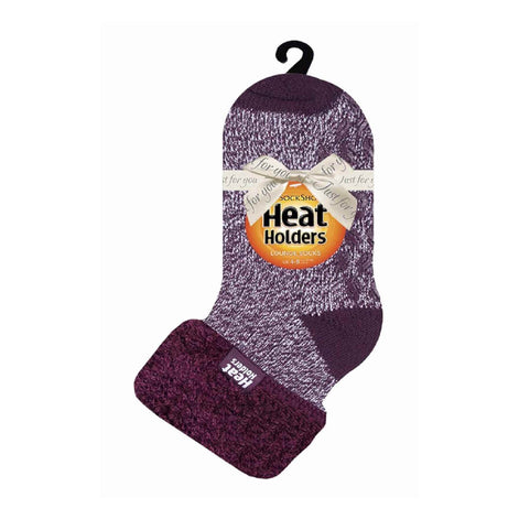 Ladies Non Slip Thermal Low Cut Ankle Slipper Bed Socks with Grips
