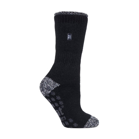 Ladies Striped Non Skid Thermal Slipper Socks with Grips