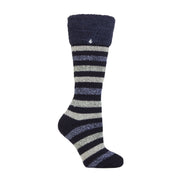 Ladies Multicoloured Striped Patterned Long Wellington Boot Thermal Socks