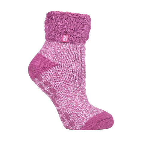 Ladies Non Slip Thermal Low Cut Ankle Slipper Bed Socks with Grips