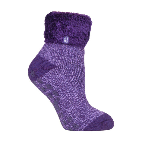 Ladies Non Slip Thermal Low Cut Ankle Slipper Bed Socks with Grips