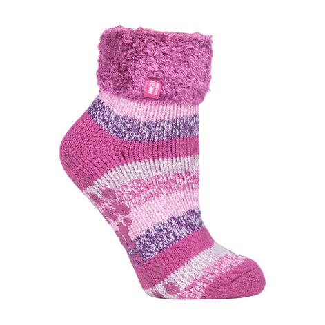 Ladies Non Slip Thermal Low Cut Ankle Slipper Bed Socks with Grips