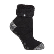 Ladies Non Slip Thermal Low Cut Ankle Slipper Bed Socks with Grips