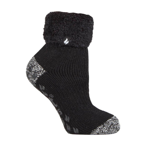 Ladies Non Slip Thermal Low Cut Ankle Slipper Bed Socks with Grips