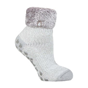 Ladies Non Slip Thermal Low Cut Ankle Slipper Bed Socks with Grips