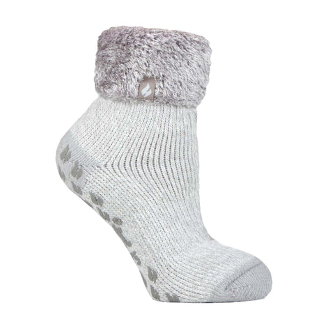 Ladies Non Slip Thermal Low Cut Ankle Slipper Bed Socks with Grips