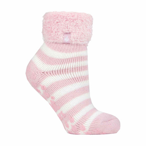 Ladies Non Slip Thermal Low Cut Ankle Slipper Bed Socks with Grips