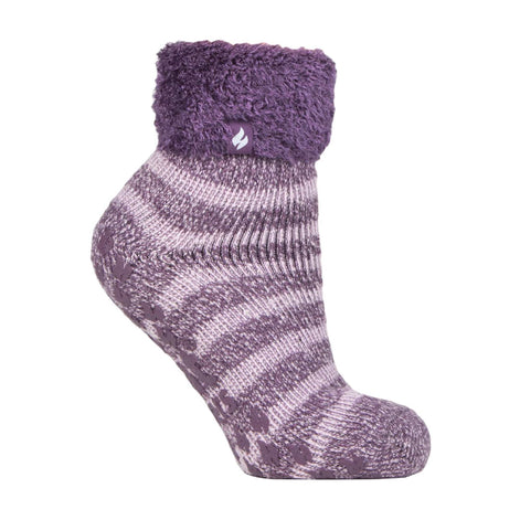 Ladies Non Slip Thermal Low Cut Ankle Slipper Bed Socks with Grips