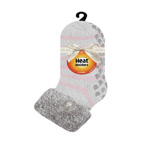 Ladies Non Slip Thermal Low Cut Ankle Slipper Bed Socks with Grips
