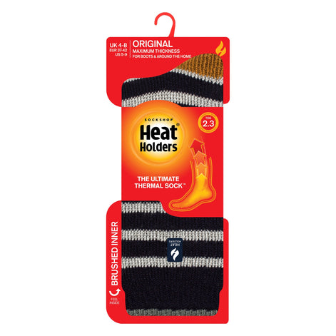 Ladies Amara Two Tone Stripe Patterned Thermal Socks