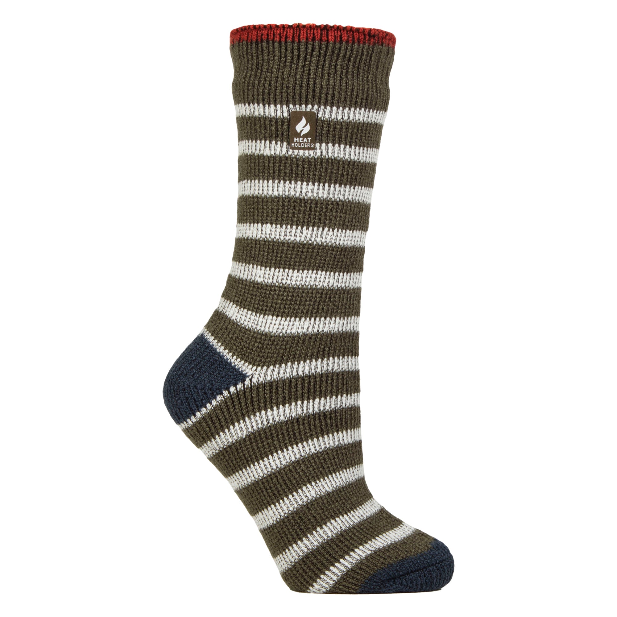 Ladies Amara Two Tone Stripe Patterned Thermal Socks
