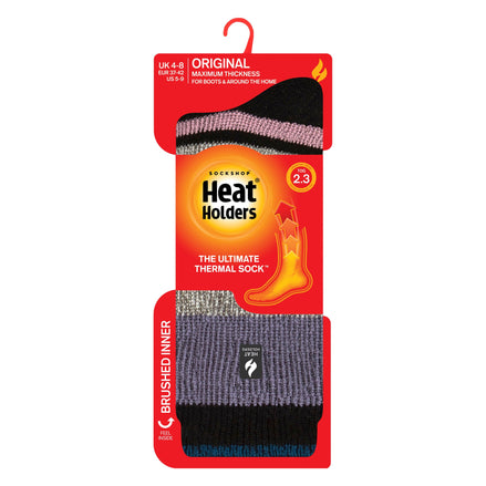 Ladies Soft Warm Winter Stripe Patterned Thermal Socks