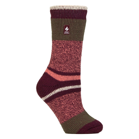 Ladies Soft Warm Winter Stripe Patterned Thermal Socks