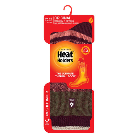 Ladies Soft Warm Winter Stripe Patterned Thermal Socks