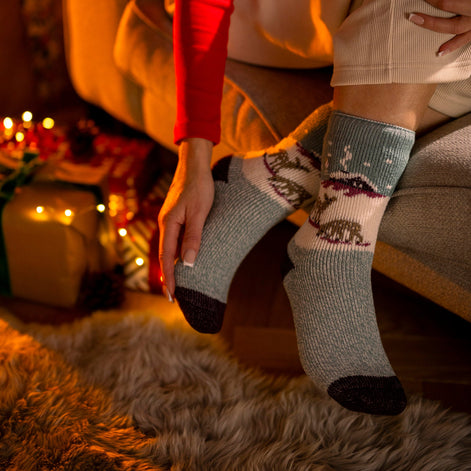 Ladies Original Christmas Patterned Novelty Thermal Socks