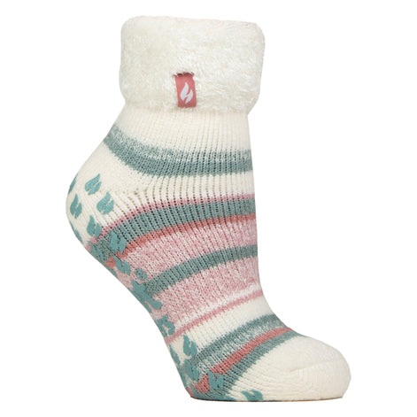 Ladies Soft Stripe Lounge Socks for Winter