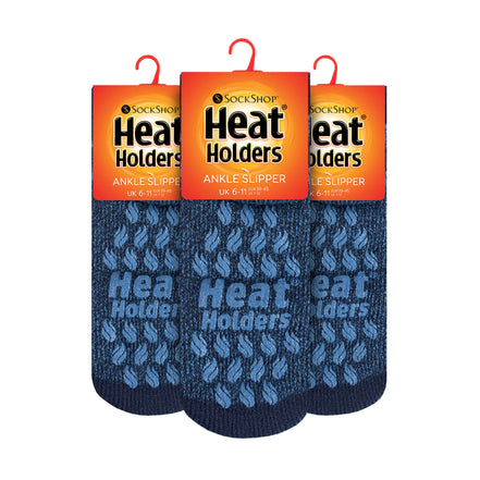Mens 2.3 TOG Non Slip Low Cut Ankle Thermal Slipper Socks (Multipack Options)