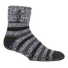 Mens Turnover Thermal Fleece Lined Bed Socks with Non Slip Grips
