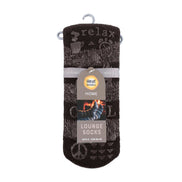 Men's Warm Fleece-Lined Non-Slip Lounge Bed Socks with Grippers
