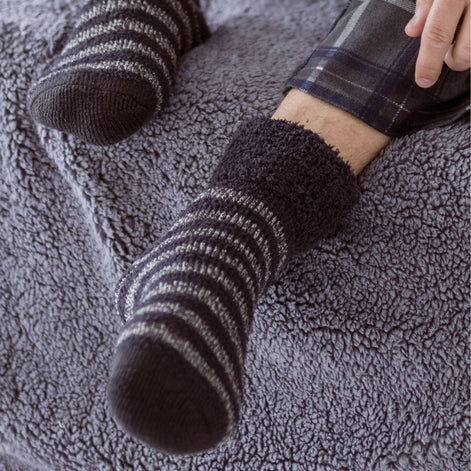 Mens Warm Luxury Fleece Lined Thermal Lounge Bed Socks