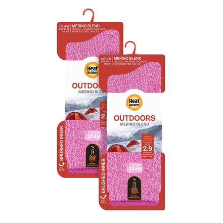 Ladies 2 Pack Merino Wool Thermal Socks