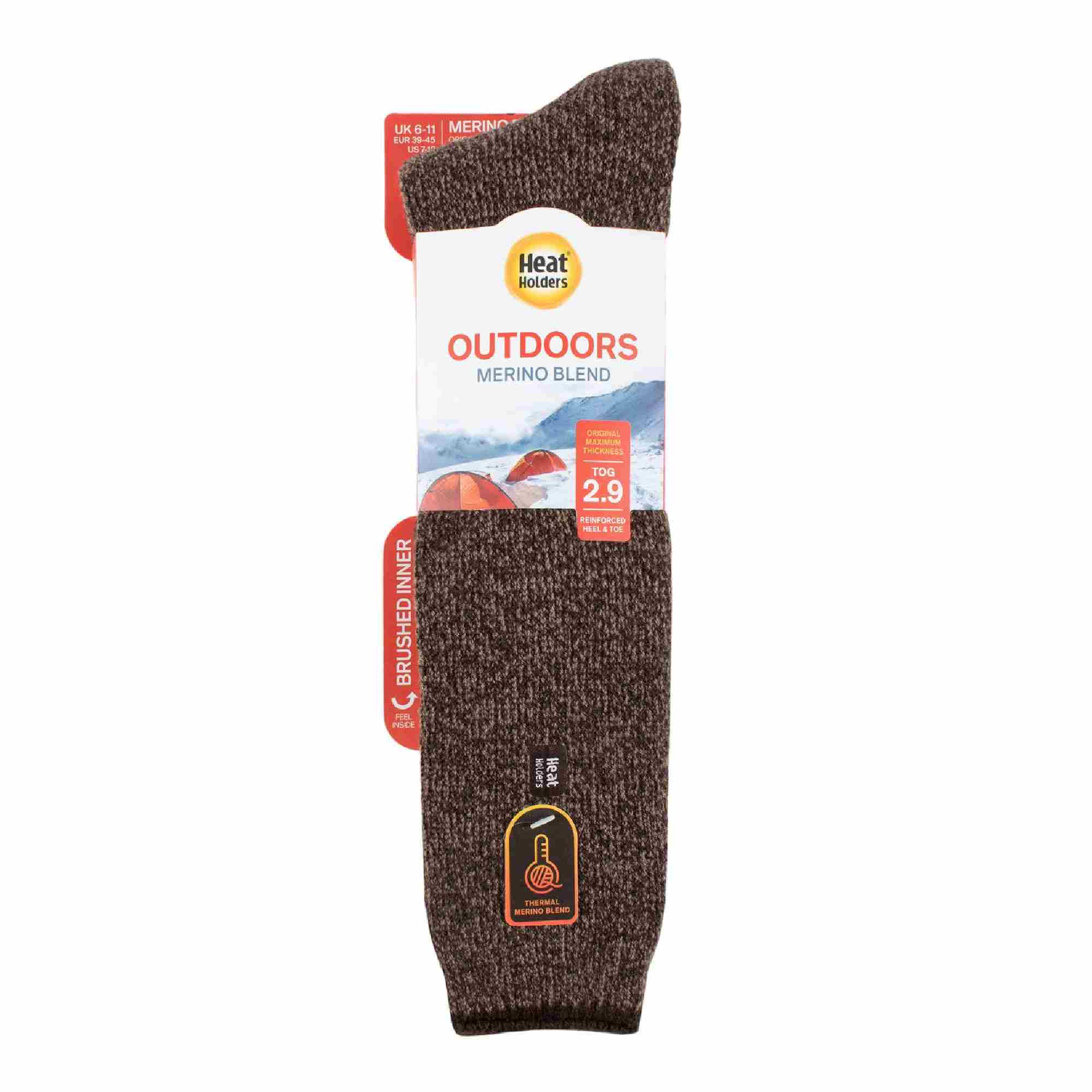 Mens Outdoor Knee High Thermal Merino Wool Socks for Winter