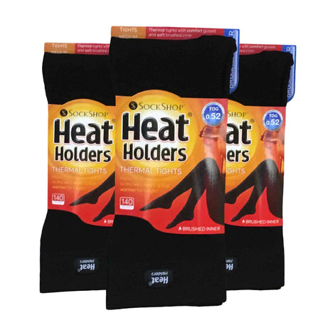 3 Pack Ladies Opaque Fleece Lined Thermal Tights for Winter
