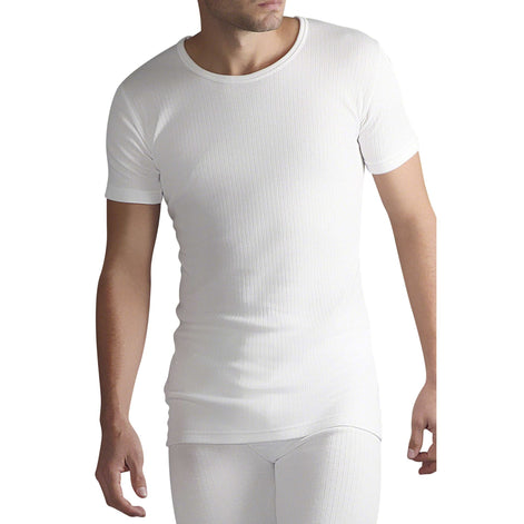 Mens Cotton Thermal Underwear Short Sleeve Top