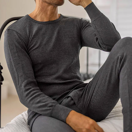 Mens Cotton Thermal Underwear Long Sleeve Top
