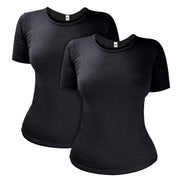 2 Pack Ladies Short Sleeve Thermal Top for Winter