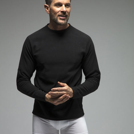 Mens Fleece Lined Base Layer Thermal Long Sleeve Top
