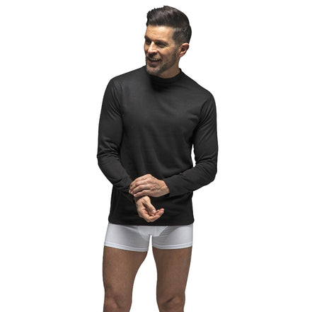 Mens Fleece Lined Base Layer Thermal Long Sleeve Top