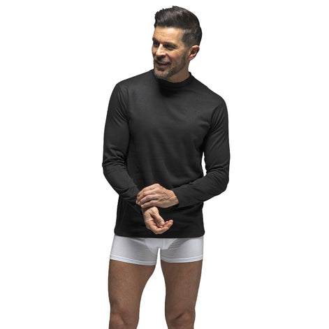 Mens Fleece Lined Base Layer Thermal Long Sleeve Top