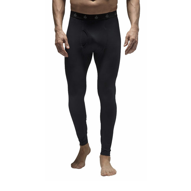 Mens Fleece Lined Base Layer Thermal Long John Bottoms
