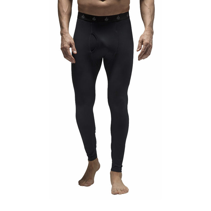 Mens Fleece Lined Base Layer Thermal Long John Bottoms