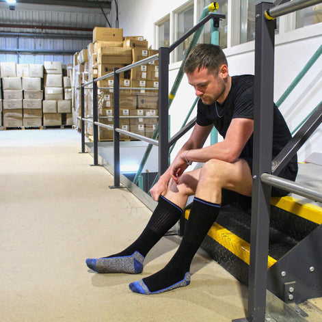 Men's Knee High Bamboo Work Socks for Steel Toe Boots | Anti Sweat Heavy Duty