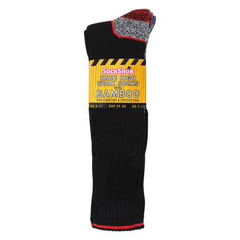 Men's Knee High Bamboo Work Socks for Steel Toe Boots | Anti Sweat Heavy Duty