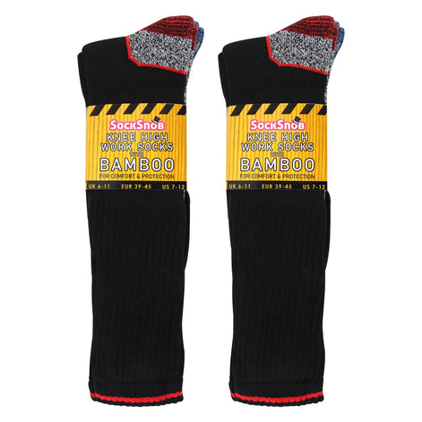 Men's Knee High Bamboo Work Socks for Steel Toe Boots | Anti Sweat Heavy Duty