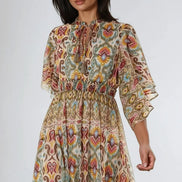 Khaki Tiered Mini Dress