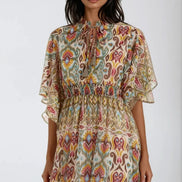Khaki Tiered Mini Dress