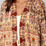 Paisley Print Embellished Kimono