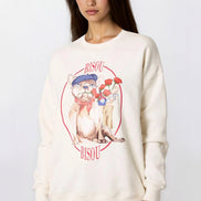 Light Beige French Bulldog Embroidered Sweatshirt