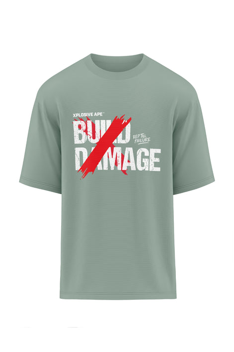 XAPE Build Damage Oversized Tee - Sage