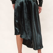 Louche Carole Satin Asymmetric Midi Skirt